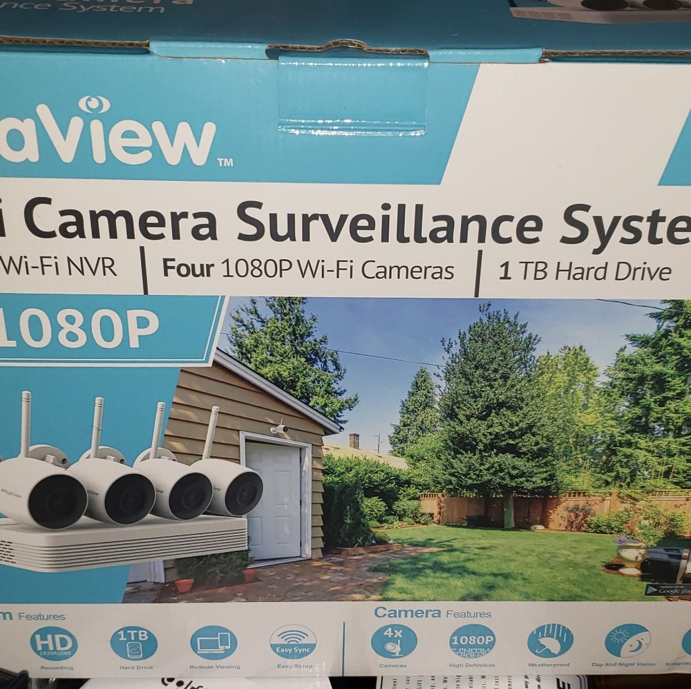 LaView 1080p wireless security camera system outdoor HD 4 channel WiFi NVR with